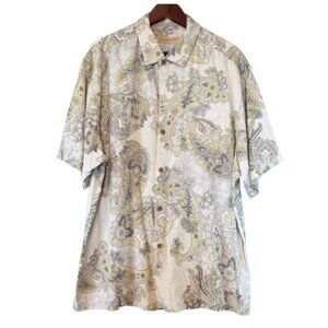 NWT Paisley TOMMY BAHAMA Button Silk Shirt Size XL (BB0706)